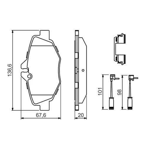 Sada brzdových platničiek kotúčovej brzdy 0 986 494 647 /BOSCH/ - obr. 4