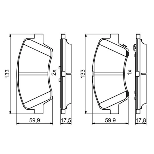 Sada brzdových platničiek kotúčovej brzdy 0 986 494 712 /BOSCH/ - obr. 6
