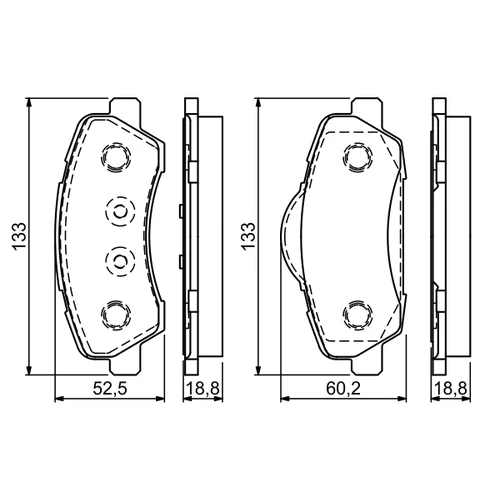 Sada brzdových platničiek kotúčovej brzdy 0 986 494 713 /BOSCH/ - obr. 6