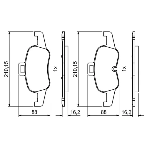 Sada brzdových platničiek kotúčovej brzdy 0 986 494 820 /BOSCH/ - obr. 6