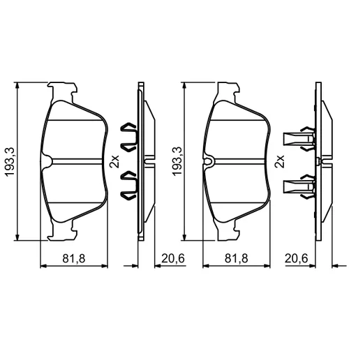 Sada brzdových platničiek kotúčovej brzdy 0 986 494 875 /BOSCH/ - obr. 4