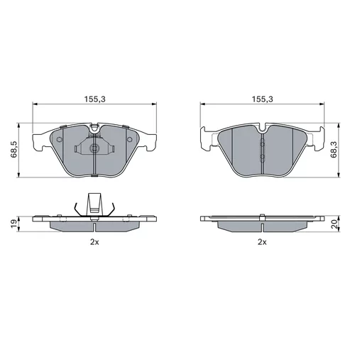Sada brzdových platničiek kotúčovej brzdy 0 986 494 898 /BOSCH/ - obr. 6