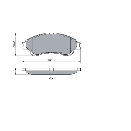 Sada brzdových platničiek kotúčovej brzdy 0 986 494 936 /BOSCH/ - obr. 6