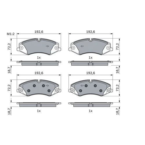 Sada brzdových platničiek kotúčovej brzdy 0 986 494 980 /BOSCH/ - obr. 4