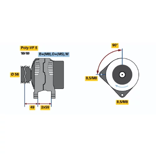 Alternátor BOSCH 0 123 320 033
