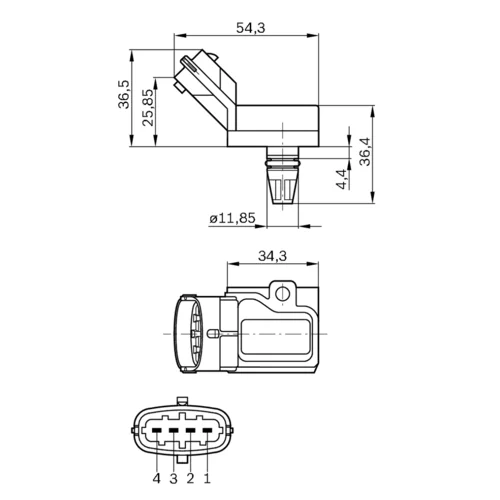 Snímač plniaceho tlaku 0 261 230 105 /BOSCH/ - obr. 2