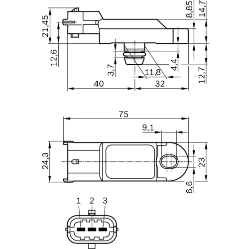 Snímač plniaceho tlaku 0 281 002 996 /BOSCH/ - obr. 5