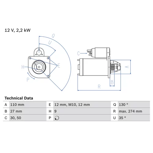 Štartér 0 986 017 490 /BOSCH/ - obr. 1