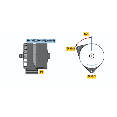 Alternátor 0 986 033 800 /BOSCH/