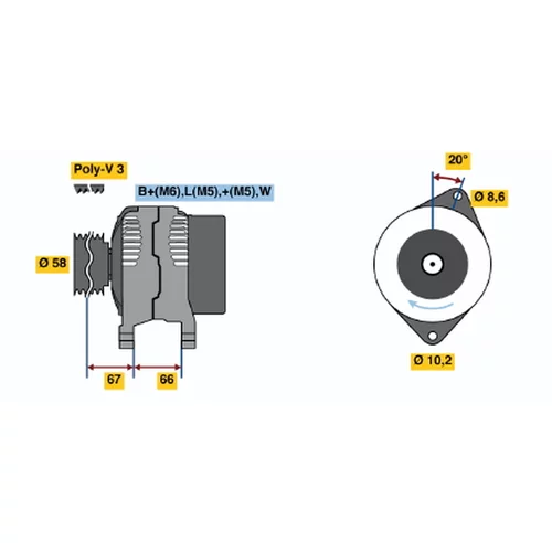 Alternátor BOSCH 0 986 038 871