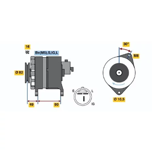 Alternátor BOSCH 0 986 045 001