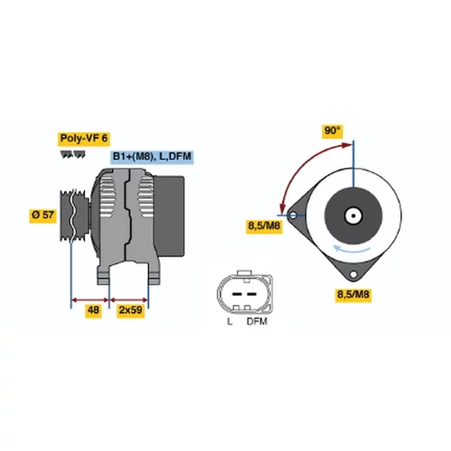 Alternátor BOSCH 0 986 045 350
