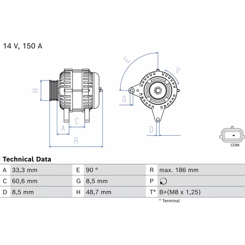 Alternátor BOSCH 0 986 085 850