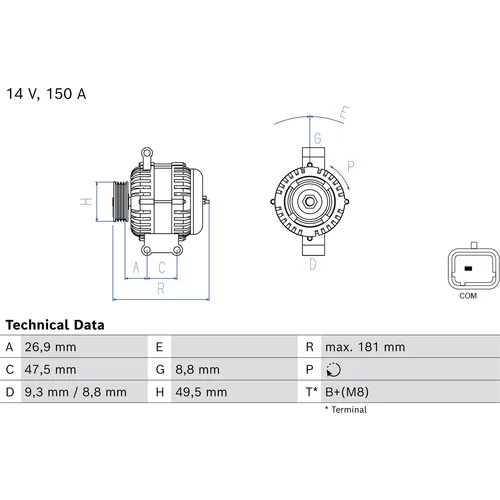 Alternátor BOSCH 0 986 086 390