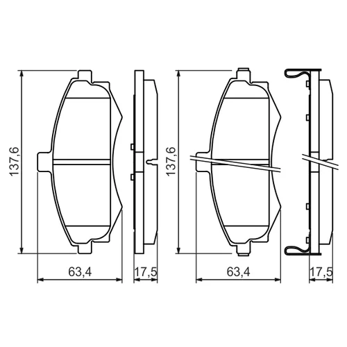 Sada brzdových platničiek kotúčovej brzdy 0 986 424 810 /BOSCH/ - obr. 4