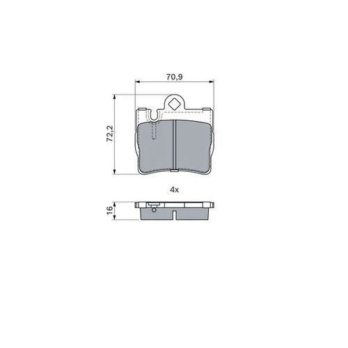 Sada brzdových platničiek kotúčovej brzdy 0 986 424 830 /BOSCH/ - obr. 4