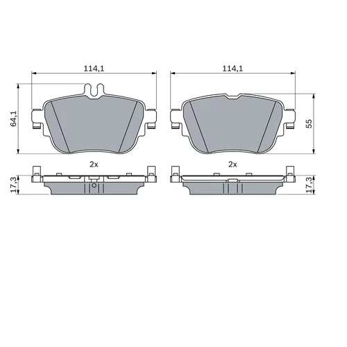 Sada brzdových platničiek kotúčovej brzdy 0 986 424 845 /BOSCH/ - obr. 6