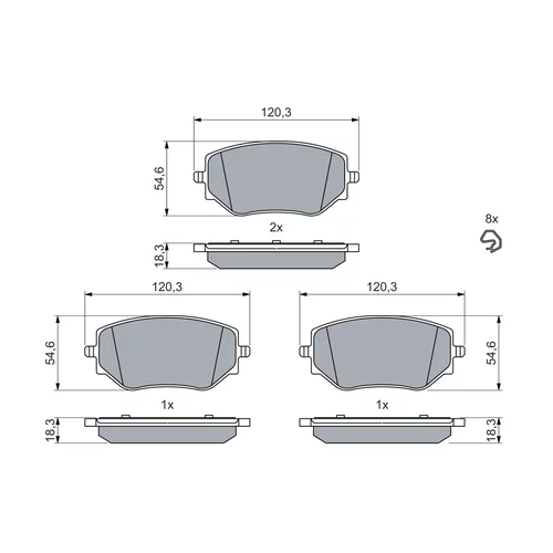 Sada brzdových platničiek kotúčovej brzdy 0 986 460 063 /BOSCH/ - obr. 4