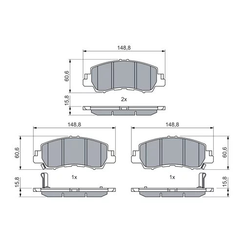 Sada brzdových platničiek kotúčovej brzdy 0 986 460 070 /BOSCH/ - obr. 4