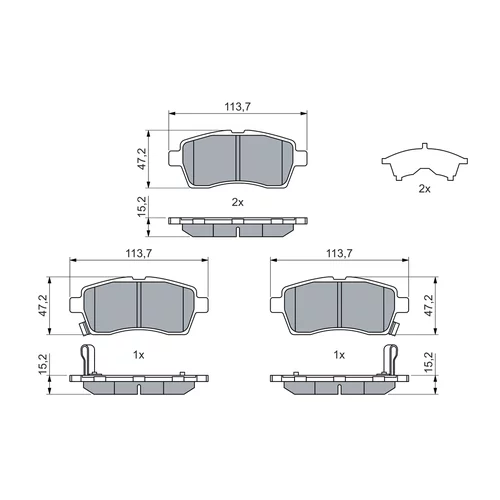 Sada brzdových platničiek kotúčovej brzdy 0 986 460 075 /BOSCH/ - obr. 4