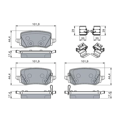 Sada brzdových platničiek kotúčovej brzdy 0 986 460 161 /BOSCH/ - obr. 3