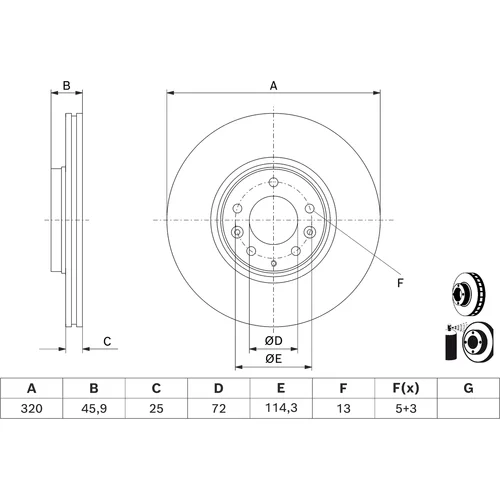 Brzdový kotúč 0 986 479 D74 /BOSCH/ - obr. 4