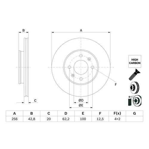 Brzdový kotúč 0 986 479 G86 /BOSCH/ - obr. 1