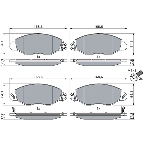 Sada brzdových platničiek kotúčovej brzdy 0 986 494 037 /BOSCH/ - obr. 4