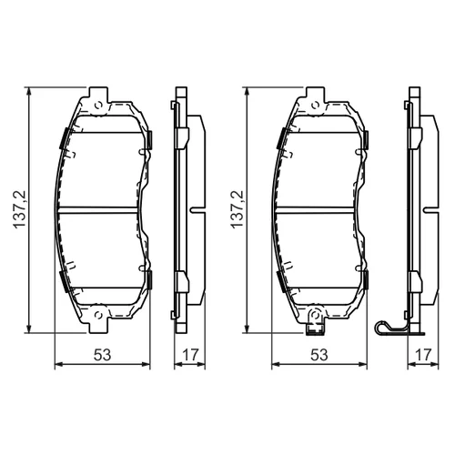Sada brzdových platničiek kotúčovej brzdy 0 986 494 337 /BOSCH/ - obr. 6