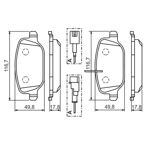 Sada brzdových platničiek kotúčovej brzdy 0 986 494 466 /BOSCH/ - obr. 6