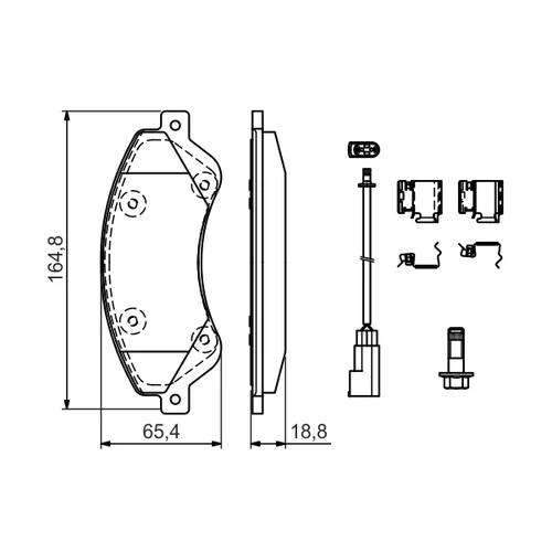 Sada brzdových platničiek kotúčovej brzdy 0 986 494 613 /BOSCH/ - obr. 4