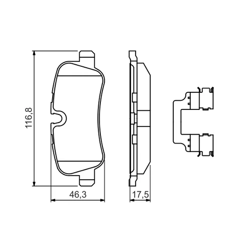 Sada brzdových platničiek kotúčovej brzdy 0 986 494 636 /BOSCH/ - obr. 6