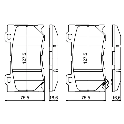 Sada brzdových platničiek kotúčovej brzdy 0 986 494 707 /BOSCH/ - obr. 6