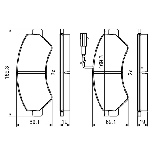 Sada brzdových platničiek kotúčovej brzdy 0 986 494 799 /BOSCH/ - obr. 6