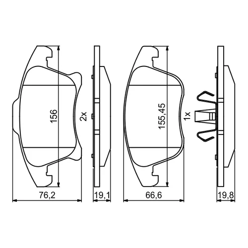 Sada brzdových platničiek kotúčovej brzdy 0 986 494 837 /BOSCH/ - obr. 6
