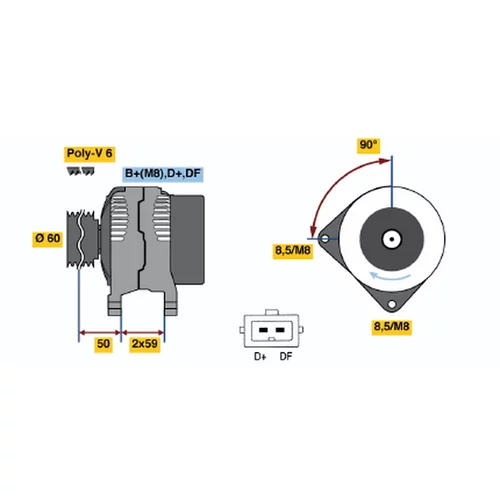 Alternátor BOSCH 0 123 515 013