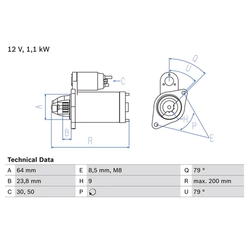 Štartér 0 986 021 240 /BOSCH/ - obr. 1