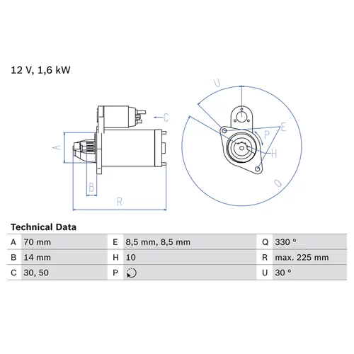 Štartér 0 986 021 260 /BOSCH/ - obr. 1
