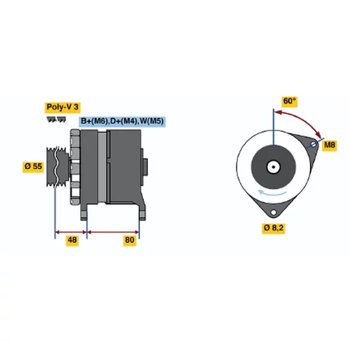 Alternátor BOSCH 0 986 036 191