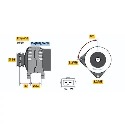 Alternátor 0 986 040 990 /BOSCH/