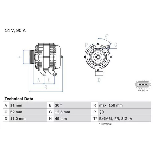 Alternátor BOSCH 0 986 049 121