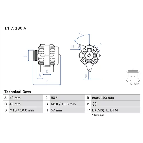 Alternátor BOSCH 0 986 081 330
