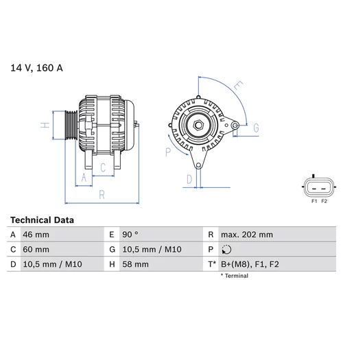Alternátor BOSCH 0 986 083 900