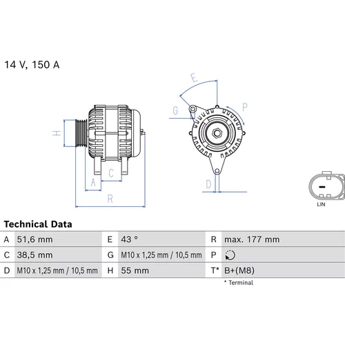 Alternátor BOSCH 0 986 086 830
