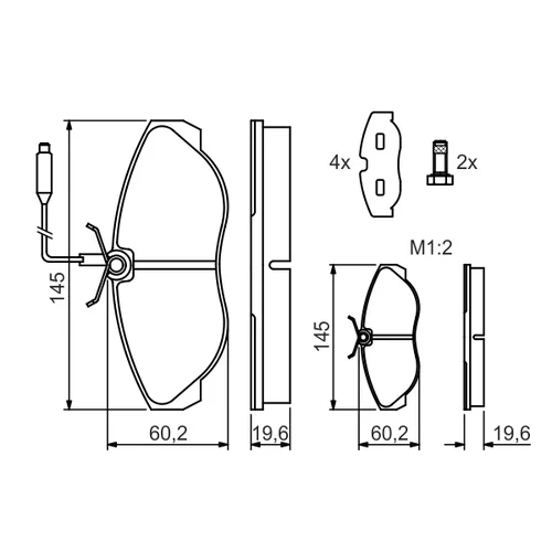 Sada brzdových platničiek kotúčovej brzdy 0 986 424 030 /BOSCH/ - obr. 4