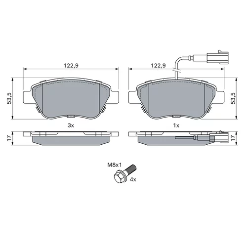 Sada brzdových platničiek kotúčovej brzdy 0 986 424 597 /BOSCH/ - obr. 4