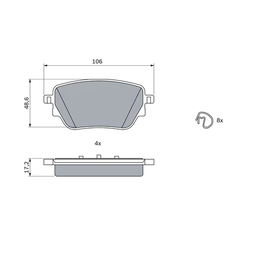 Sada brzdových platničiek kotúčovej brzdy 0 986 424 889 /BOSCH/ - obr. 4