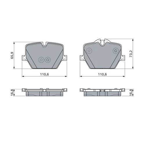 Sada brzdových platničiek kotúčovej brzdy 0 986 460 057 /BOSCH/ - obr. 4
