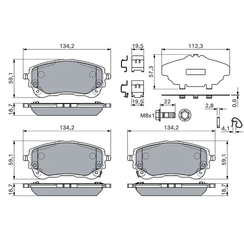 Sada brzdových platničiek kotúčovej brzdy 0 986 460 149 /BOSCH/ - obr. 1