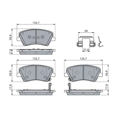 Sada brzdových platničiek kotúčovej brzdy 0 986 460 189 /BOSCH/ - obr. 2
